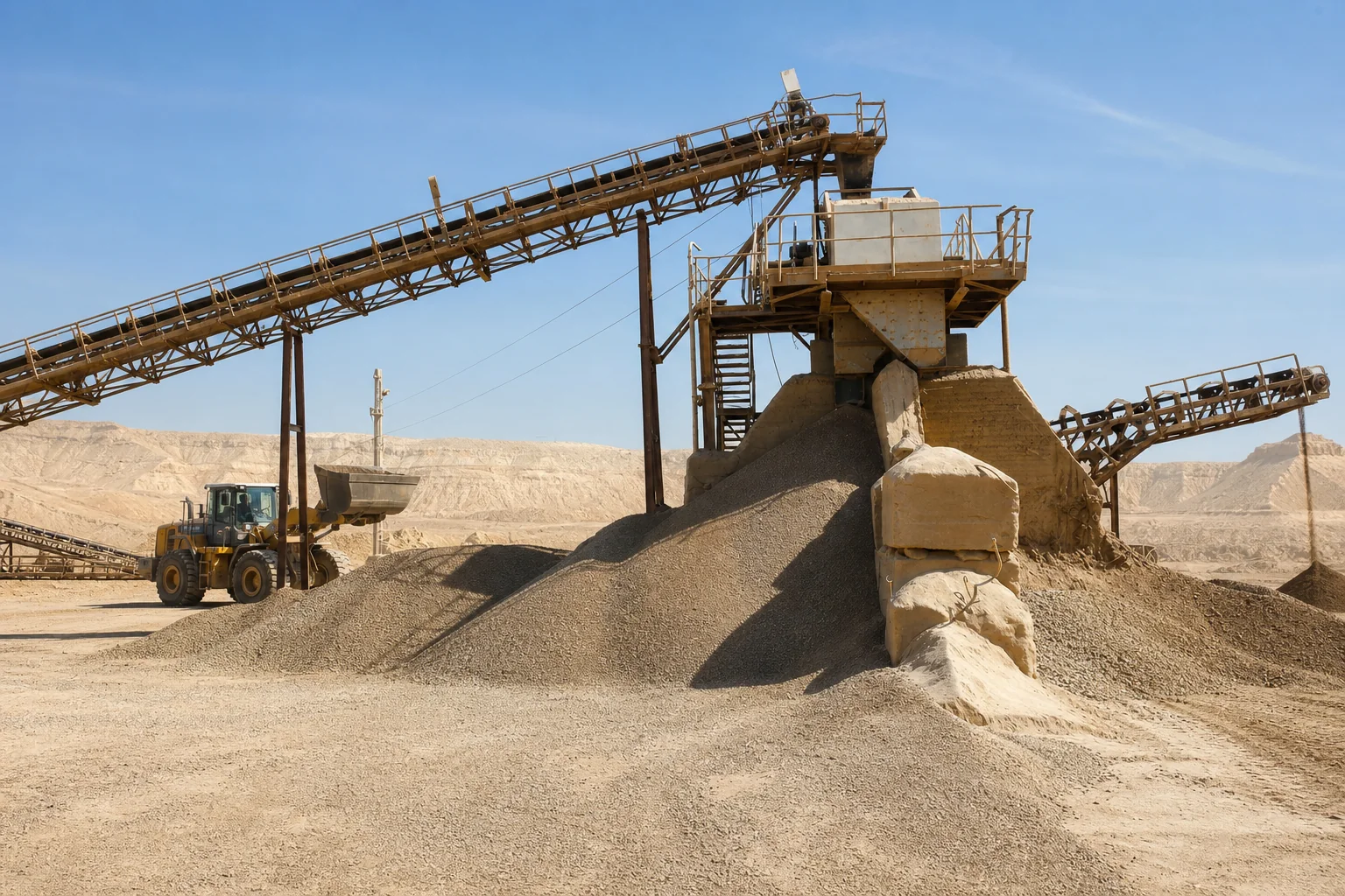 Rock phosphate crushing facilities at Khunayfis