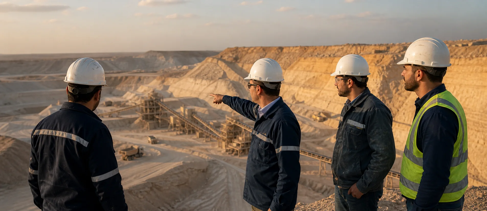 Syrian operations team overlooking the Khunayfis mine